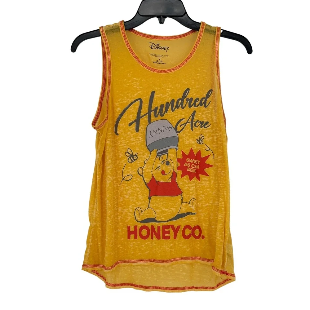 Disney Winnie the Pooh Hundred Acre Honey Co Pajama Set Yellow Red Womens Medium - Picture 3 of 12